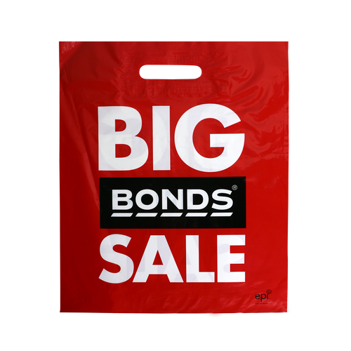 PLASTIC CARRY BAG WITH DIE CUT HANDLES