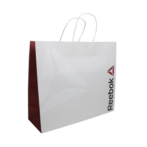 WHITE KRAFT PAPER CARRY BAG WITH TWIST HANDLES