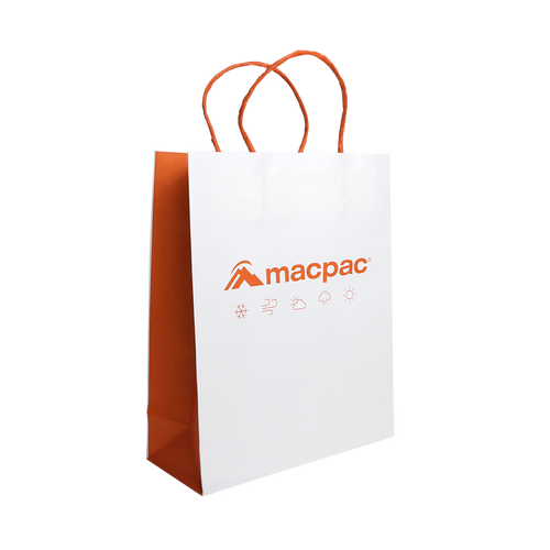 WHITE KRAFT PAPER CARRY BAG WITH TWIST HANDLES
