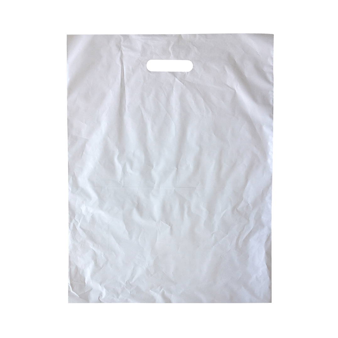 Plastic bags with outlet handles